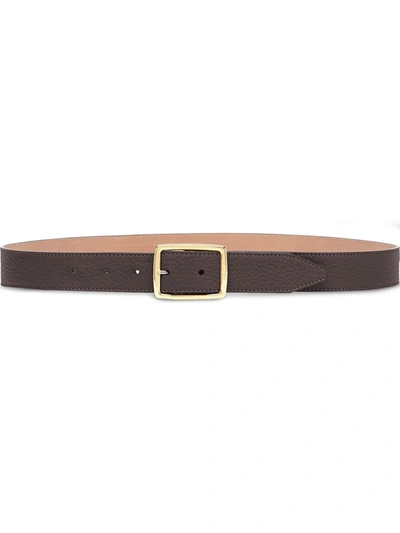 Fendi Pebbled Buckle Belt In Brown