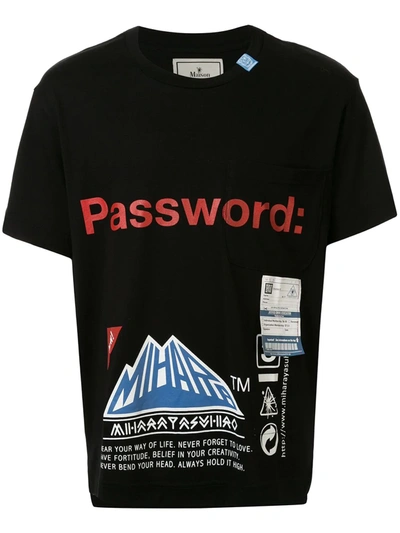 Miharayasuhiro Password Print T-shirt In Black
