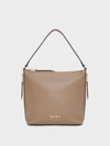 Dkny Tappen Leather Convertible Zip Hobo, Created For Macy's In Dune