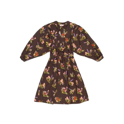 Tomcsanyi Marta Lame Flower Print Tie Dress In Multicolour