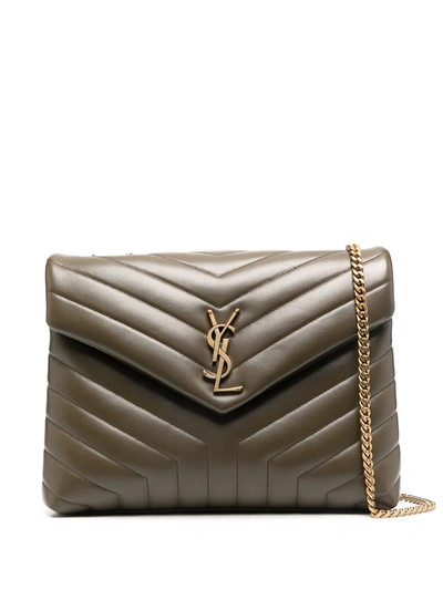 Saint Laurent Medium Loulou Matelassé Leather Shoulder Bag In Pebble