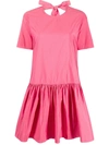 Valentino Bow Detail Flared Dress In Pink