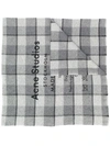 Acne Studios Checked Winter Scarf In Grey