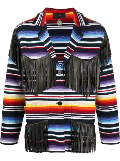 Alanui Sarape Fringed Blazer In Blue