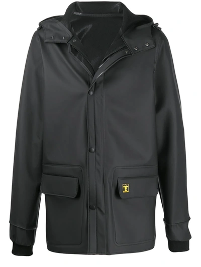 Paco Rabanne Loose-fit Logo Hooded Jacket In Black