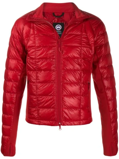 Canada Goose Long Sleeve Fitted Patent Puffer Jacket In Red