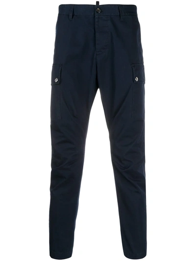 Dsquared2 Tapered Cargo Trousers In Blue