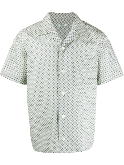 Kenzo Monogram Tiger-print Cotton Shirt In Green