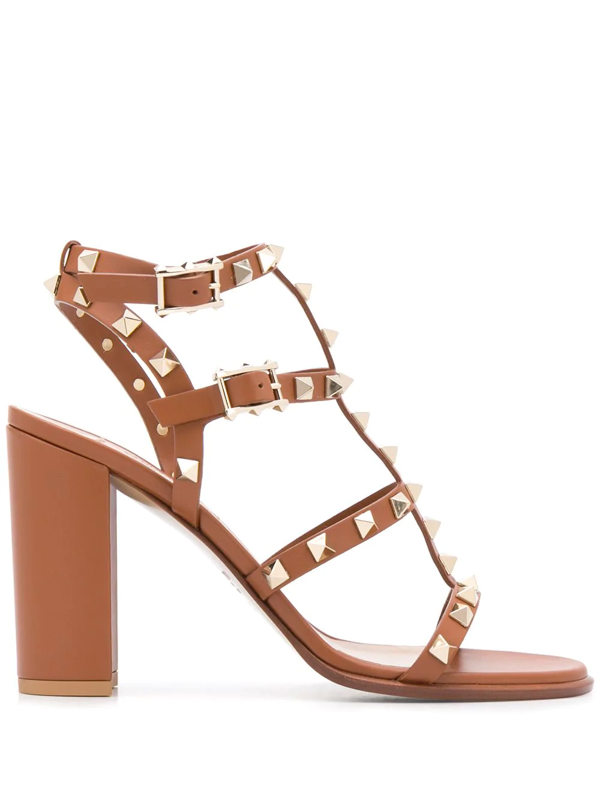 Valentino Garavani Rockstud High-heel Sandals In Brown | ModeSens