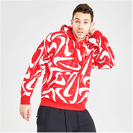 red nike all over hoodie
