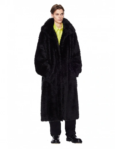 Balenciaga Black Faux Fur Coat