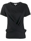 Rag & Bone Twisted Front T-shirt In Black