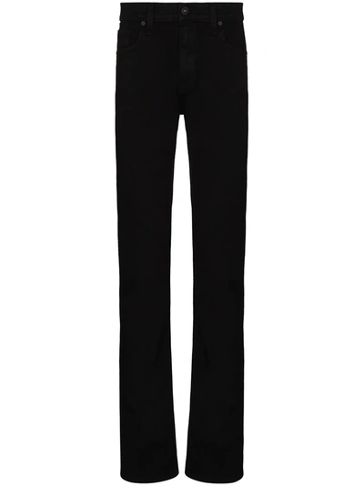 Paige Federal Slim Straight Fit Jeans In Midnight Oil In Black