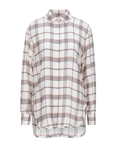 Maje Capali Checked Broadcloth Shirt In Ivory