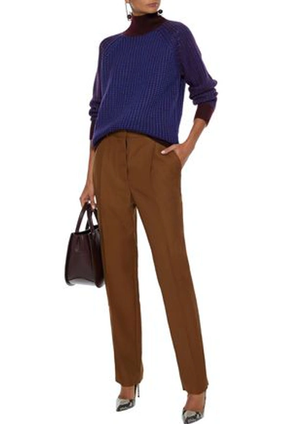 Victoria Beckham Wool Straight-leg Pants In Light Brown