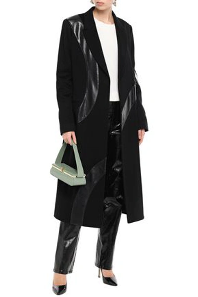 Victoria Beckham Appliquéd Cashmere-felt Coat In Black