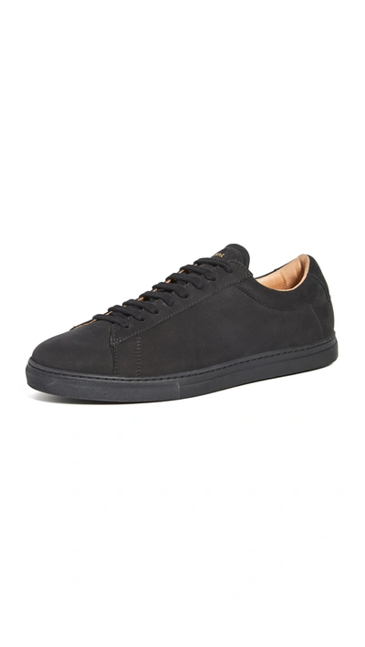 Zespà Zsp4 Monochrome Nubuck Sneakers In Black