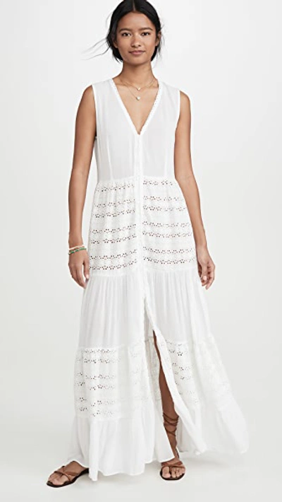 Playa Lucila Eyelet Maxi Dress In White