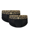 Versace Iconic 2-pack Briefs In Black Gold