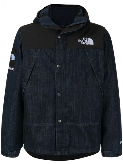 Supreme Tnf Denim Dot Shot Jacket In Blue