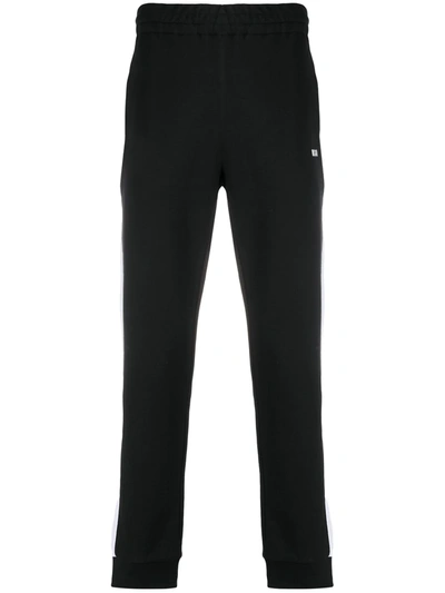 Msgm Stripe-side Track Trousers In Black