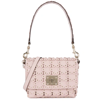 Red Valentino Shoulder Bag In Pink Leather With Micro-studs