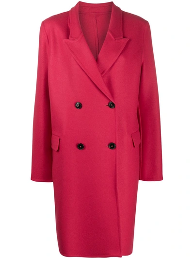 Closed Cross Double-breasted Coat In Pink