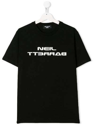 Neil Barrett Black Boy T-shirt With White Logo In Black