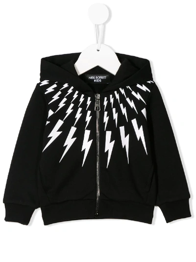 Neil Barrett Black Sweatshirt For Baby Boy With White Thundres