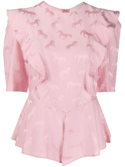 Stella Mccartney Horse Jacquard Blouse In Pink
