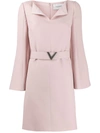 Valentino V Pavé Belted Dress In Purple