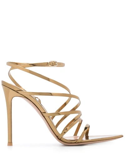 Gianvito Rossi Strappy Design Sandals In Gold