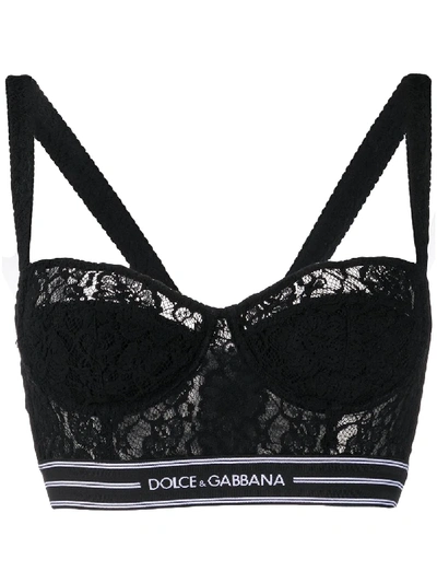 Dolce & Gabbana Lace Bralet In Black