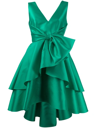 Alberta Ferretti Sleeveless Ruffled Dress In Green
