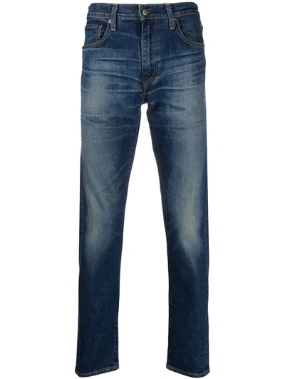 Levi's Stonewashed Straight-leg Jeans In Blue