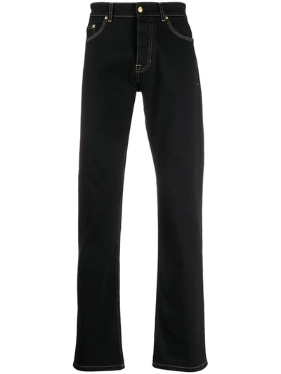 Versace Jeans Couture Stitch Detail Jeans In Black