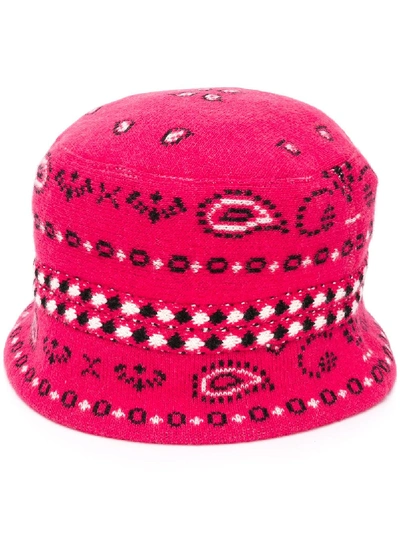 Alanui Bandana Jacquard Beanie In Pink