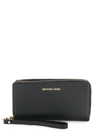 Michael Michael Kors Jet Set Travel Continental Wallet In Black