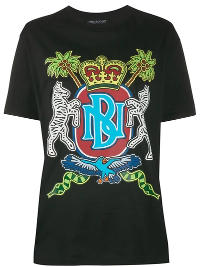 Neil Barrett Emblem Print T-shirt In Blk/multicolor