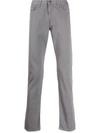 Emporio Armani Mid-rise Straight Leg Jeans In Grey