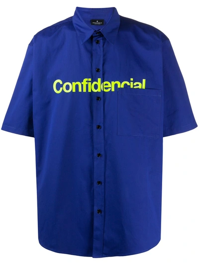 Marcelo Burlon County Of Milan Confidencial Pocket Shirt In Blue