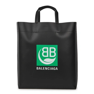 Balenciaga Logo Print Medium Market Tote Bag In Black