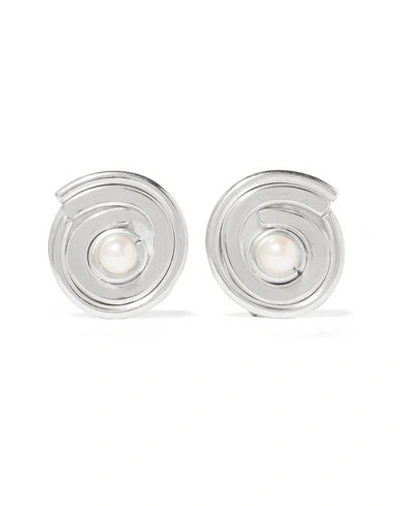 Annie Costello Brown Earrings In Silver