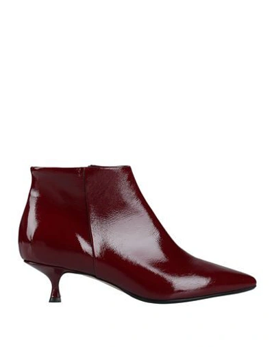 Anna F Ankle Boots In Maroon
