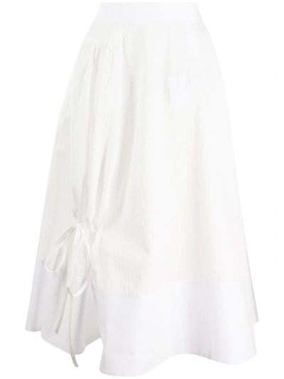 Loewe Tie Detail Flared Skirt In White