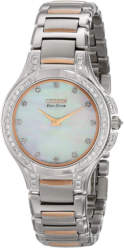 Pre-owned Citizen  Eco-drive Fiore Ex1166-52d In Stainless Steel
