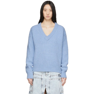 Our Legacy Chunky Knit Sweater In Blue In Baby Blue