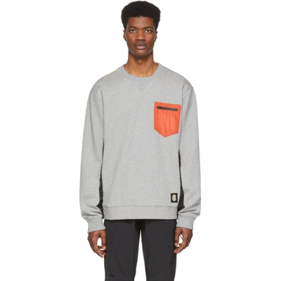 Coach 1941 Nylon Pocket Crew Neck Sweatshirt In Hgrey/black