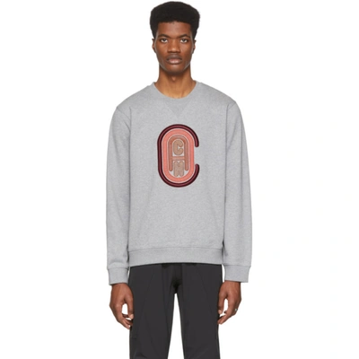 Coach Embroidered Logo Sweatshirt In Grey