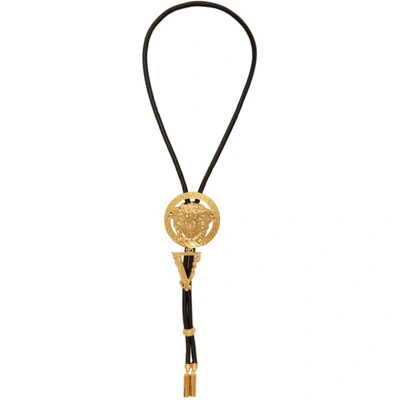 Versace Black Medusa Bolo Tie Necklace In D41oh Gldbl